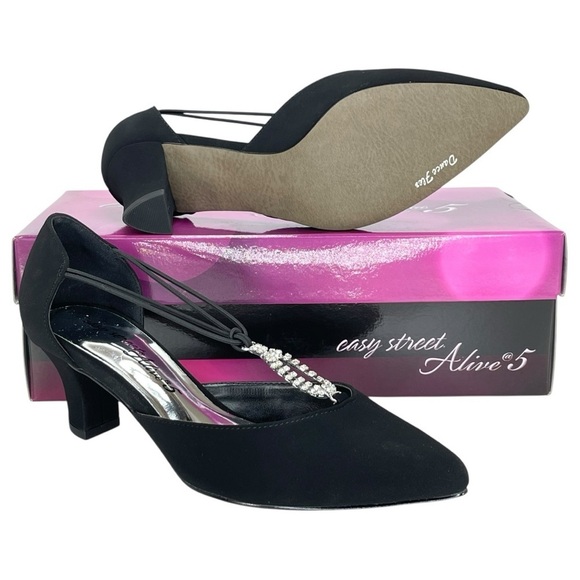 Easy Street Moonlight Black Lamy Womens Pumps Size 6WW - Picture 11 of 12